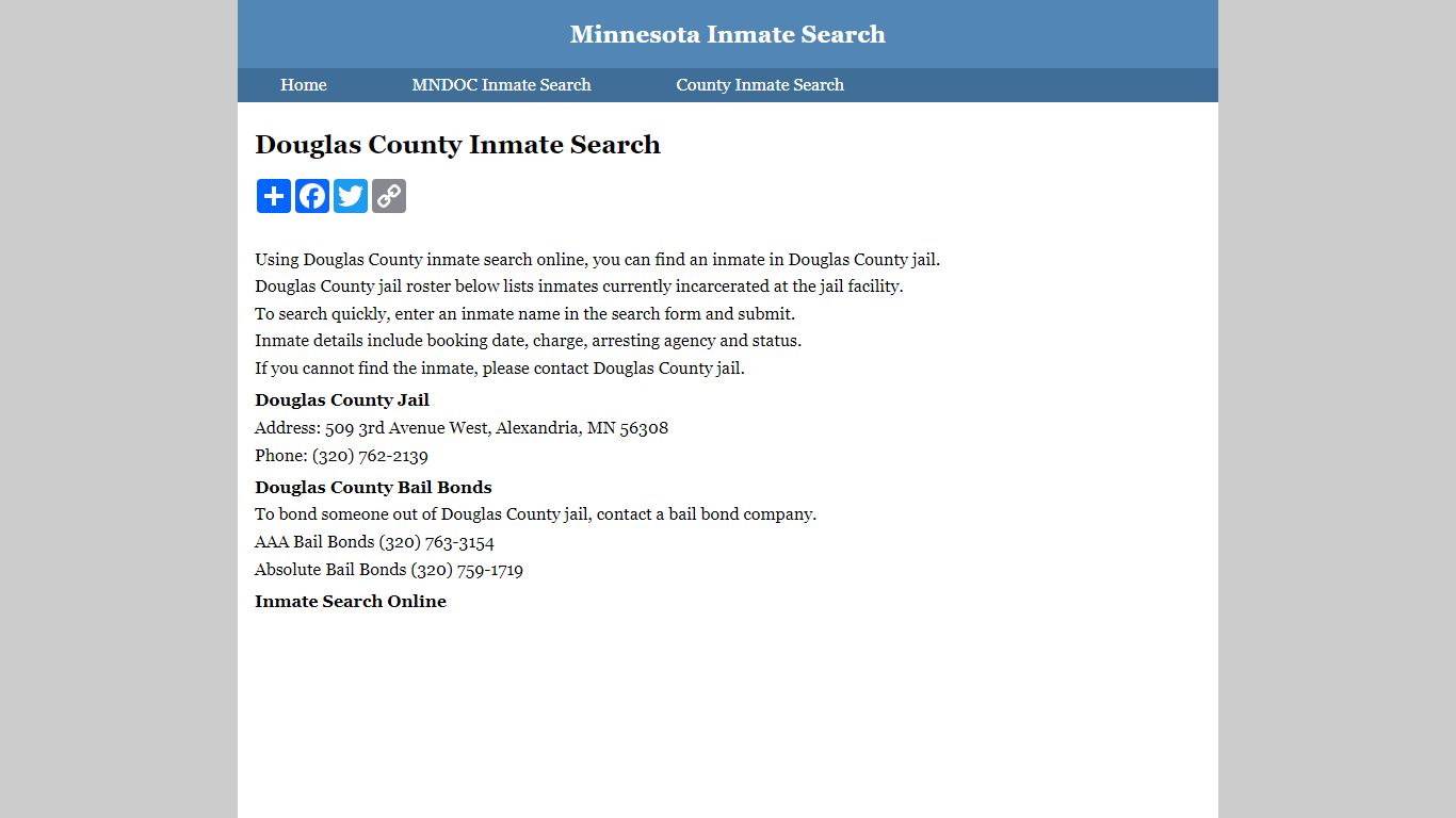 Douglas County Inmate Search